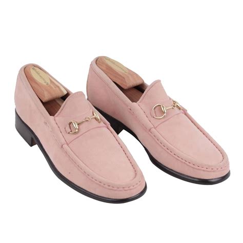 metallic pink gucci loafers|gucci loafers suede.